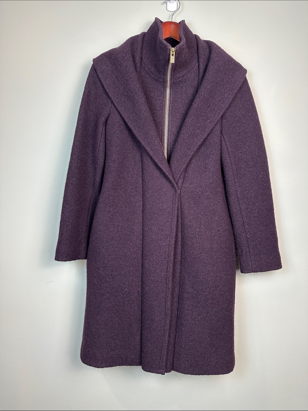 16. Club Monaco Wool Eggplant purple coat